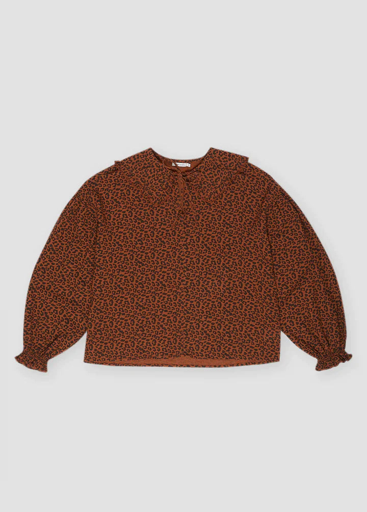 Federica Woman Blouse - Caramel Leo Print