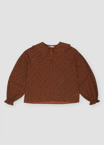 Federica Woman Blouse - Caramel Leo Print