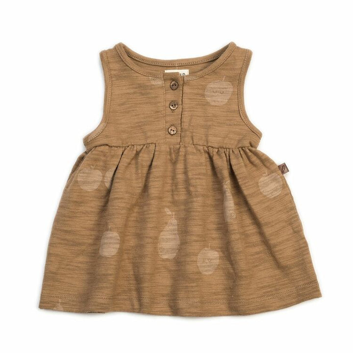 Organic Tank Dress - Apple Pear AOP - Brick
