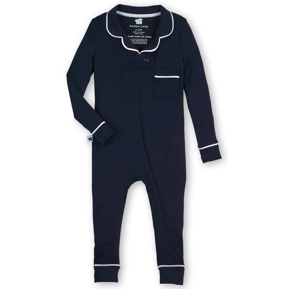 Classic Footless Pajama Onesie - Navy