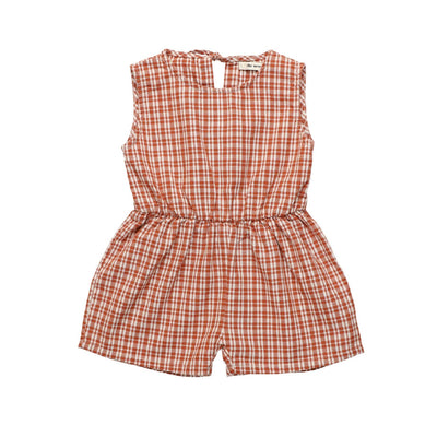 Arlette Baby Romper - Caramel Check