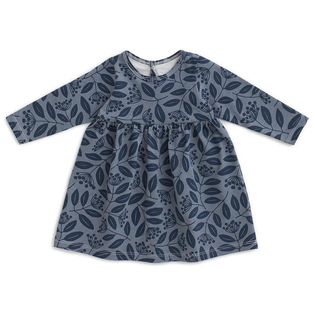 Geneva Baby Dress - Elderberry Night Sky & Slate Blue