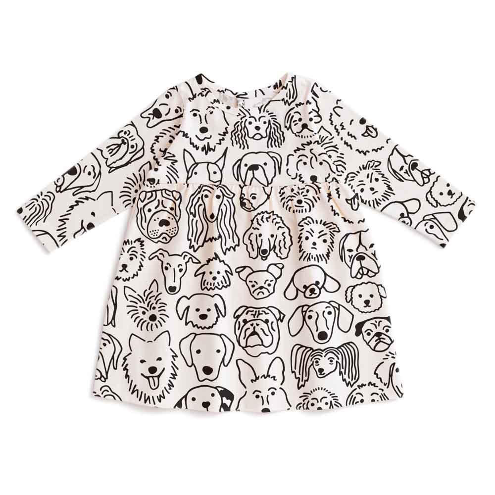 Geneva Baby Dress - Dogs Black
