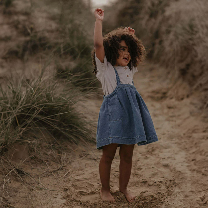 The Oversized Denim Pinafore - Light Denim