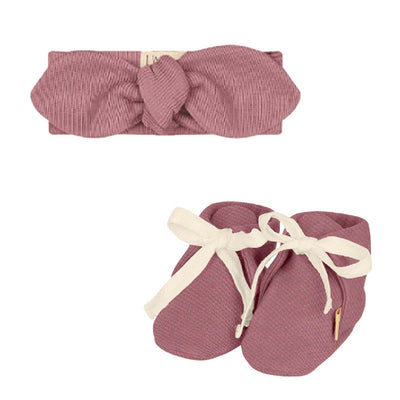 Headband with Cotton Booties - Hibisco