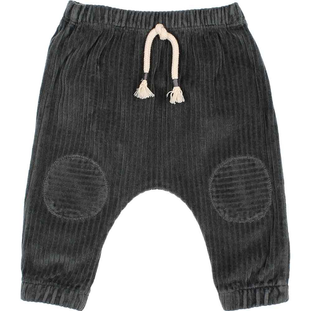 Baby Knit Velour Pants - Antracite