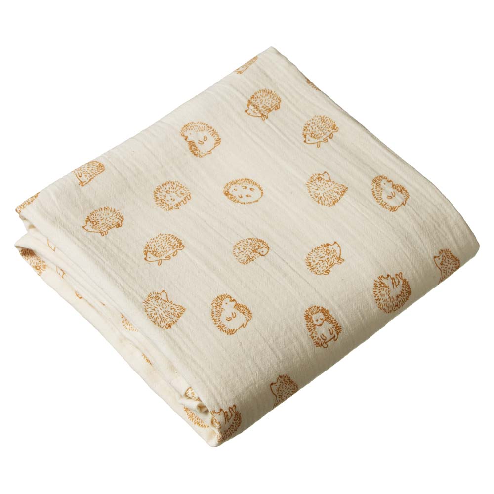 Muslin Wrap - Happy Hedgehog Print