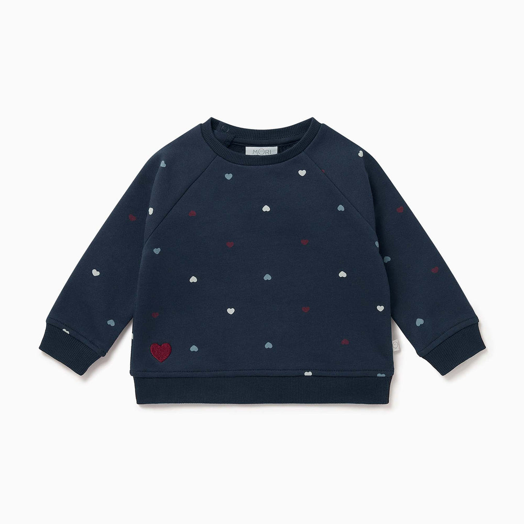 Hearts Sweatshirt - Navy Hearts