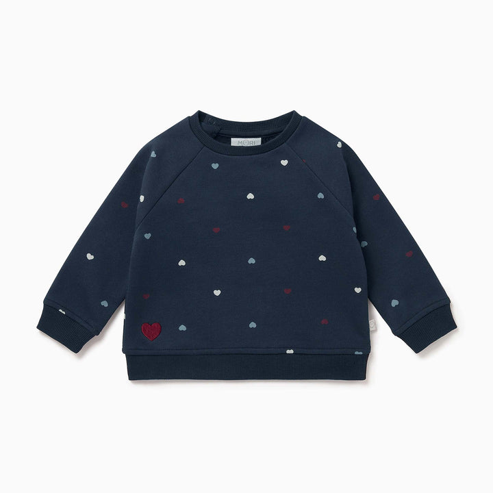 Hearts Sweatshirt - Navy Hearts