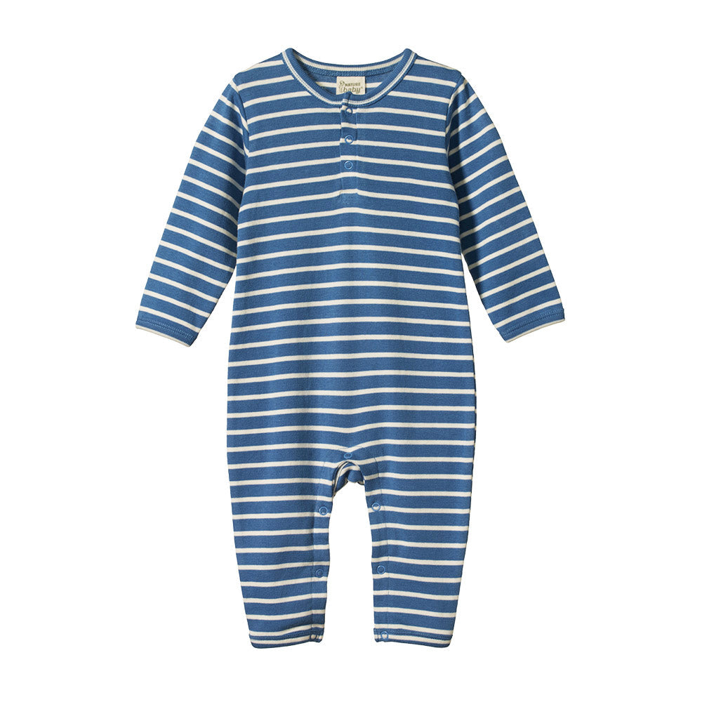 Henley Pajama Suit - Indigo Sailor Stripe