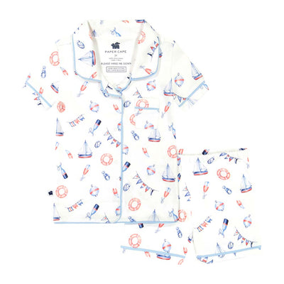 Short Sleeve Classic PJs - Nautical Print