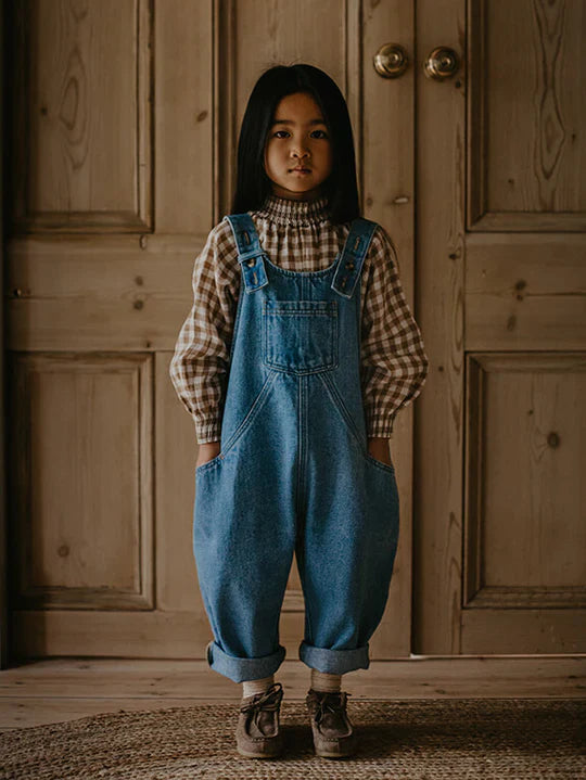 The Oversized Denim Dungaree - Light Denim