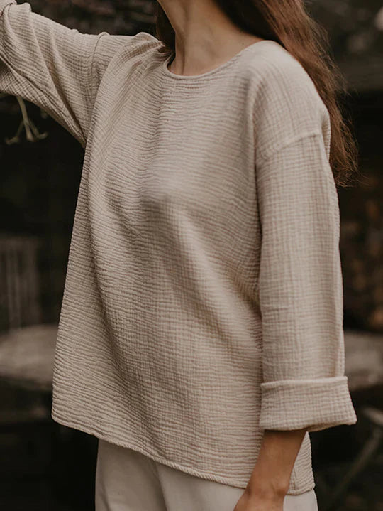 The Button Back Top Women's - Ecru