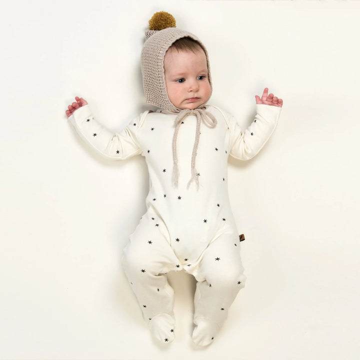 Organic Footed Jumpsuit - Star (slate/vanilla)