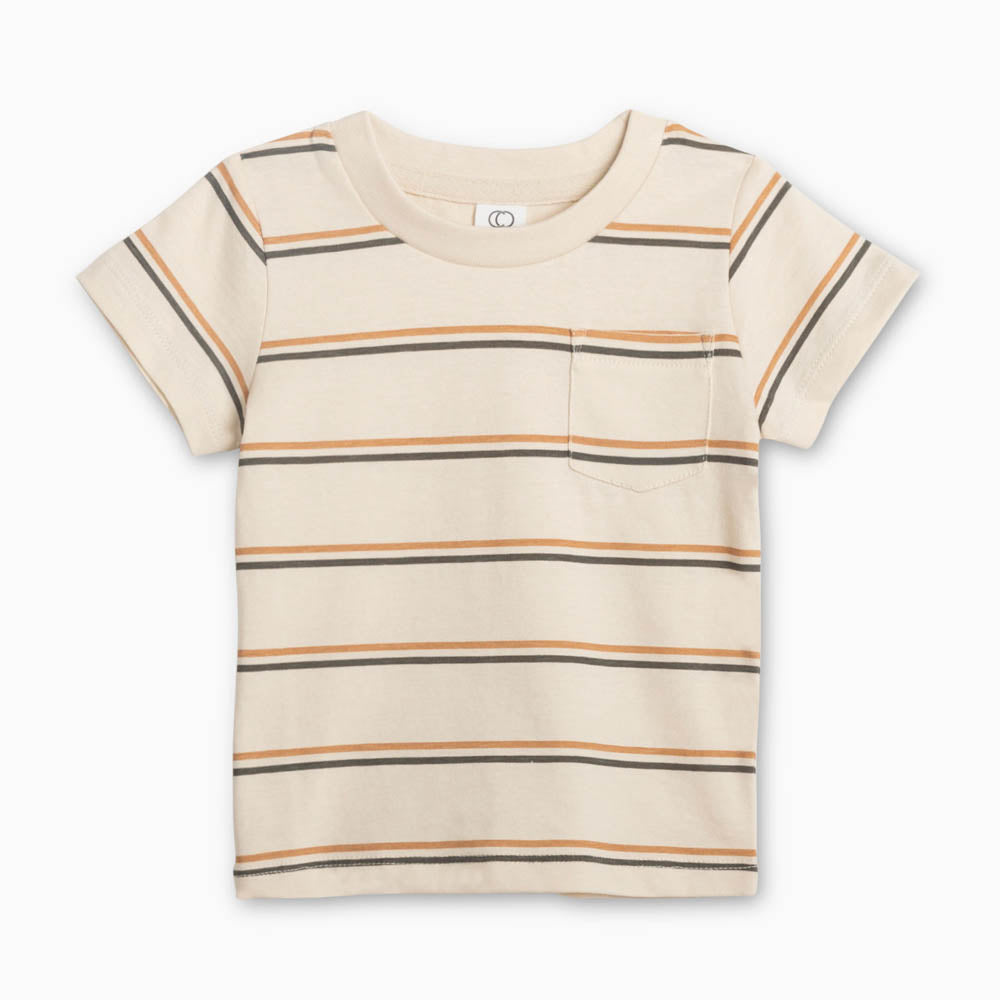 Everest Short Sleeve Tee - Zane Stripe/Pewter & Tan