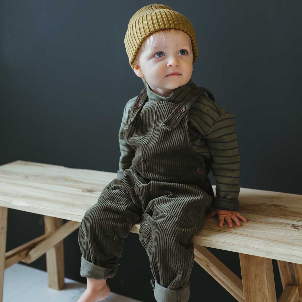 Organic Corduroy Overalls - Forest