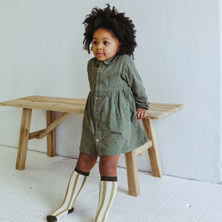Organic Shirt Dress - AOP Raindrop