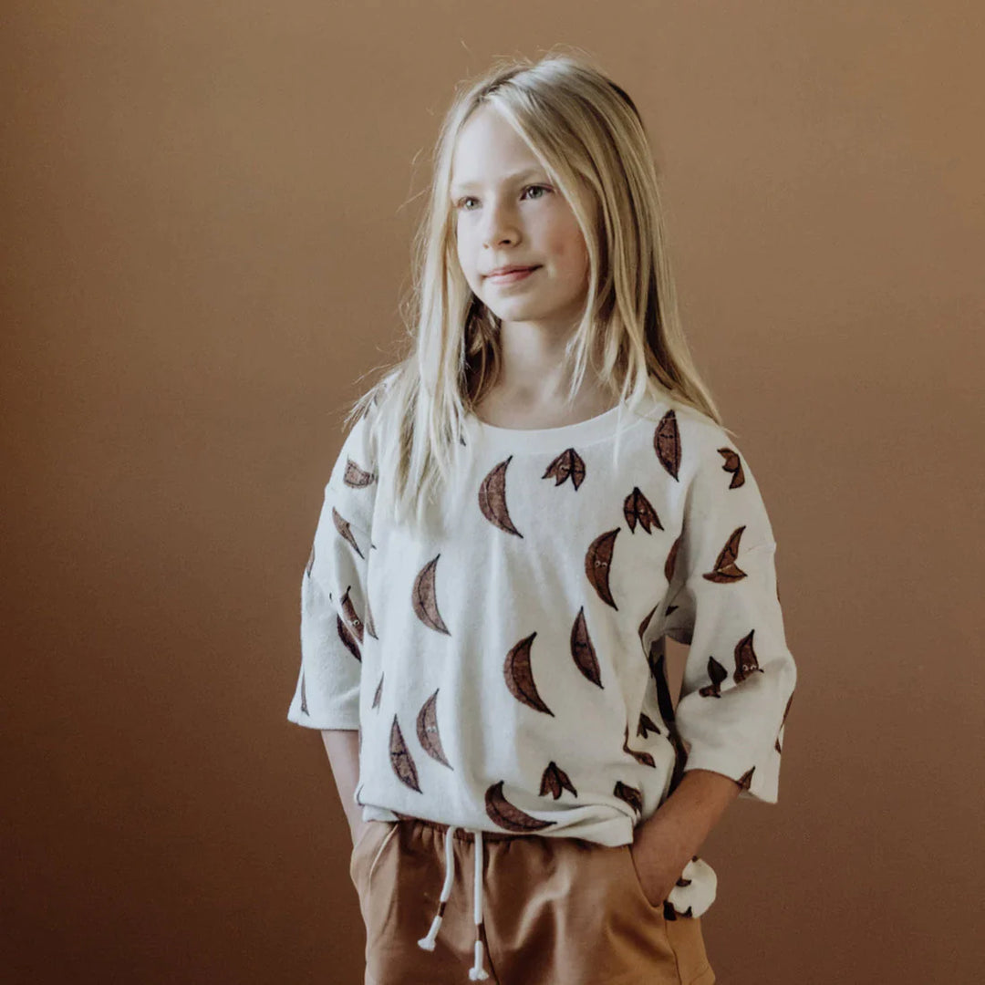 Organic Boxy Sweatshirt -  Banana AOP