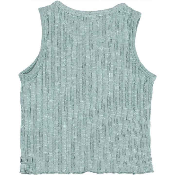 One Button Rib Tank Top - Cactus