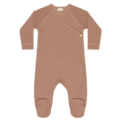 Kimono Footie with Button - Castagna