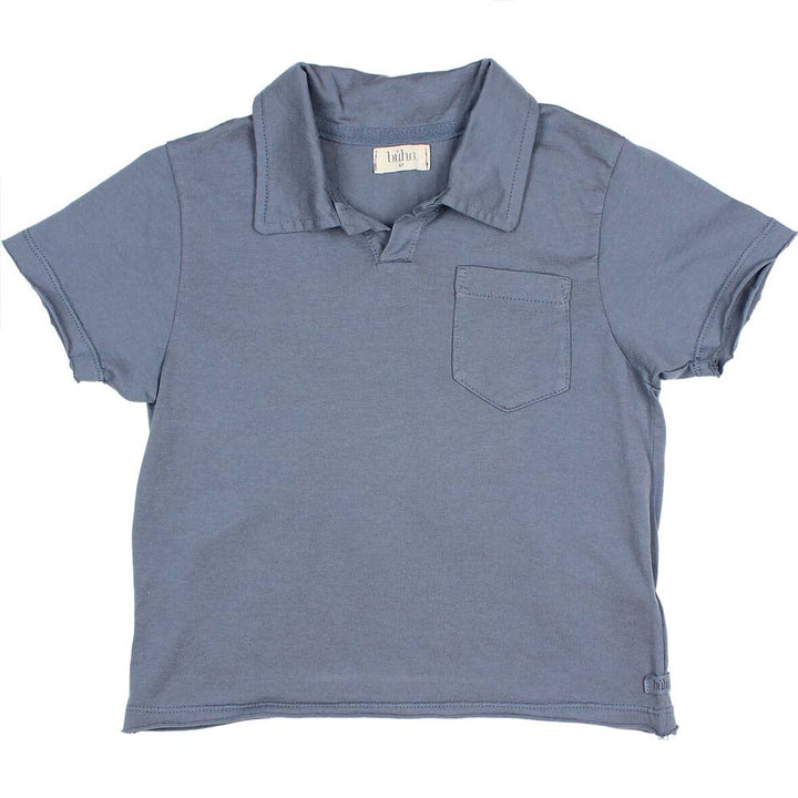 Polo Tee Shirt with Pocket - Blue