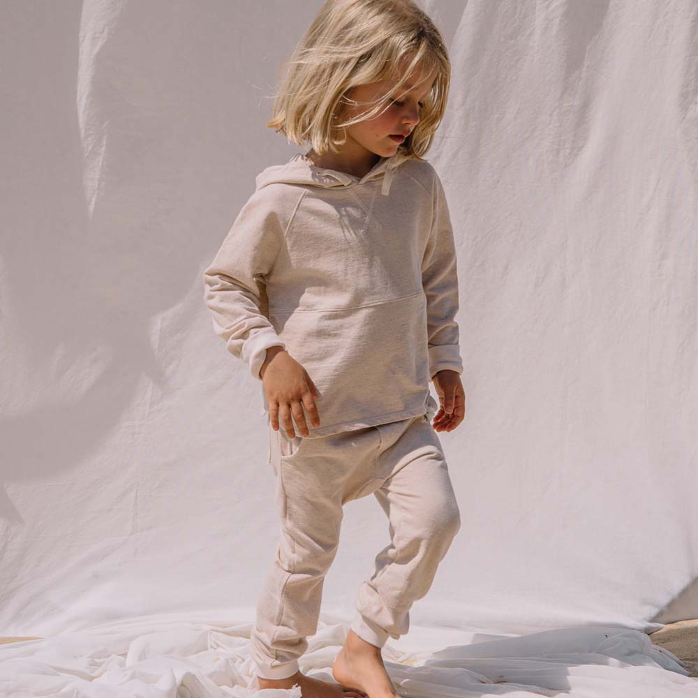Fleece Hooded Sweatshirt - Talc