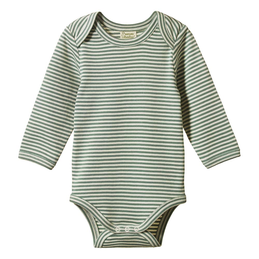 Long Sleeve Bodysuit - Lily Pad Stripe