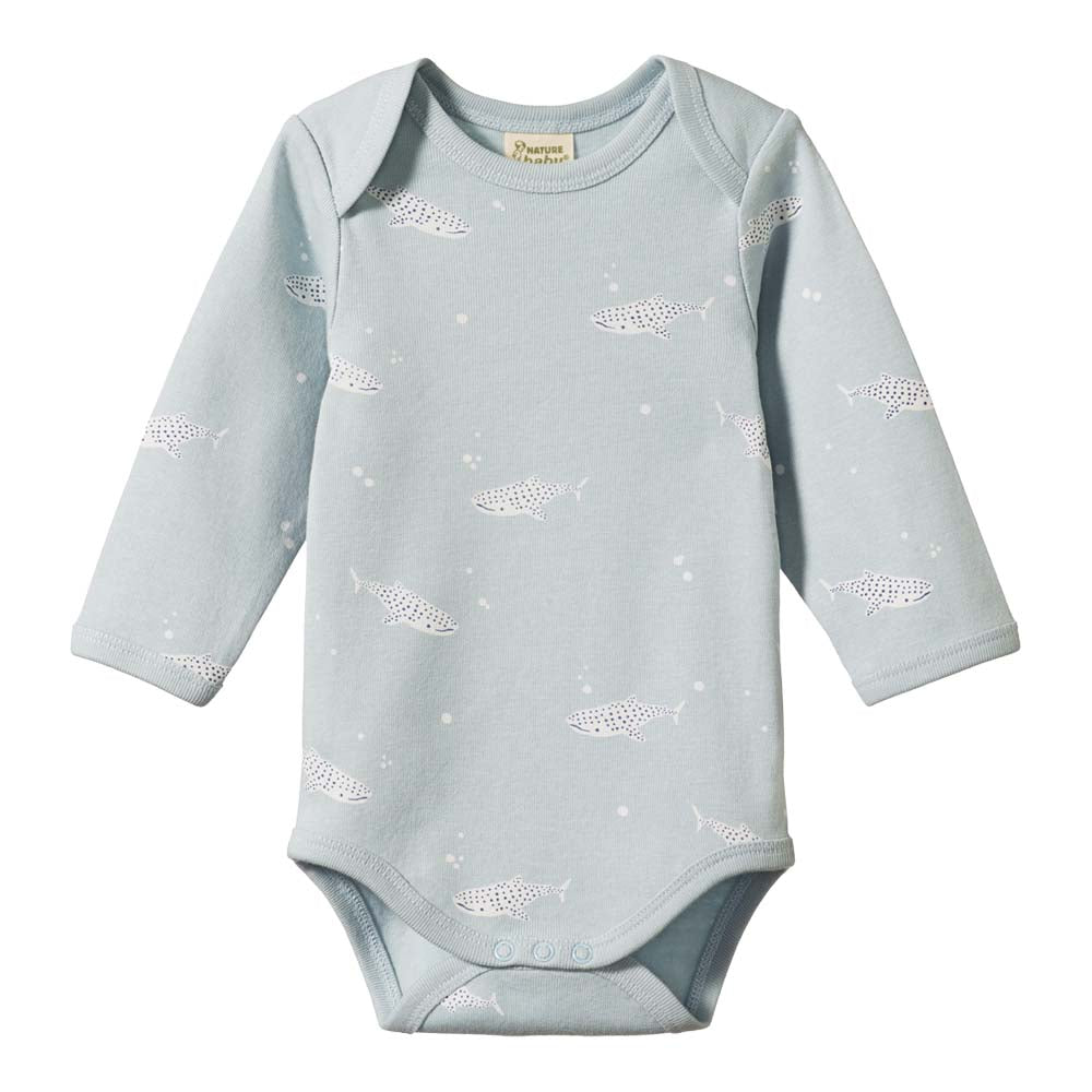 Long Sleeve Bodysuit - Spotted Whale Shark Print