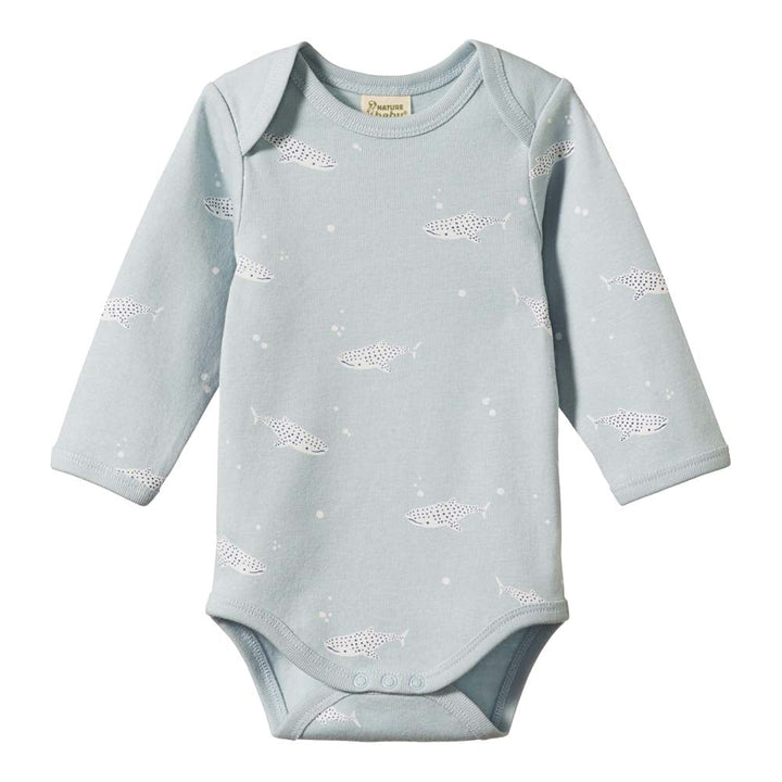 Long Sleeve Bodysuit - Spotted Whale Shark Print