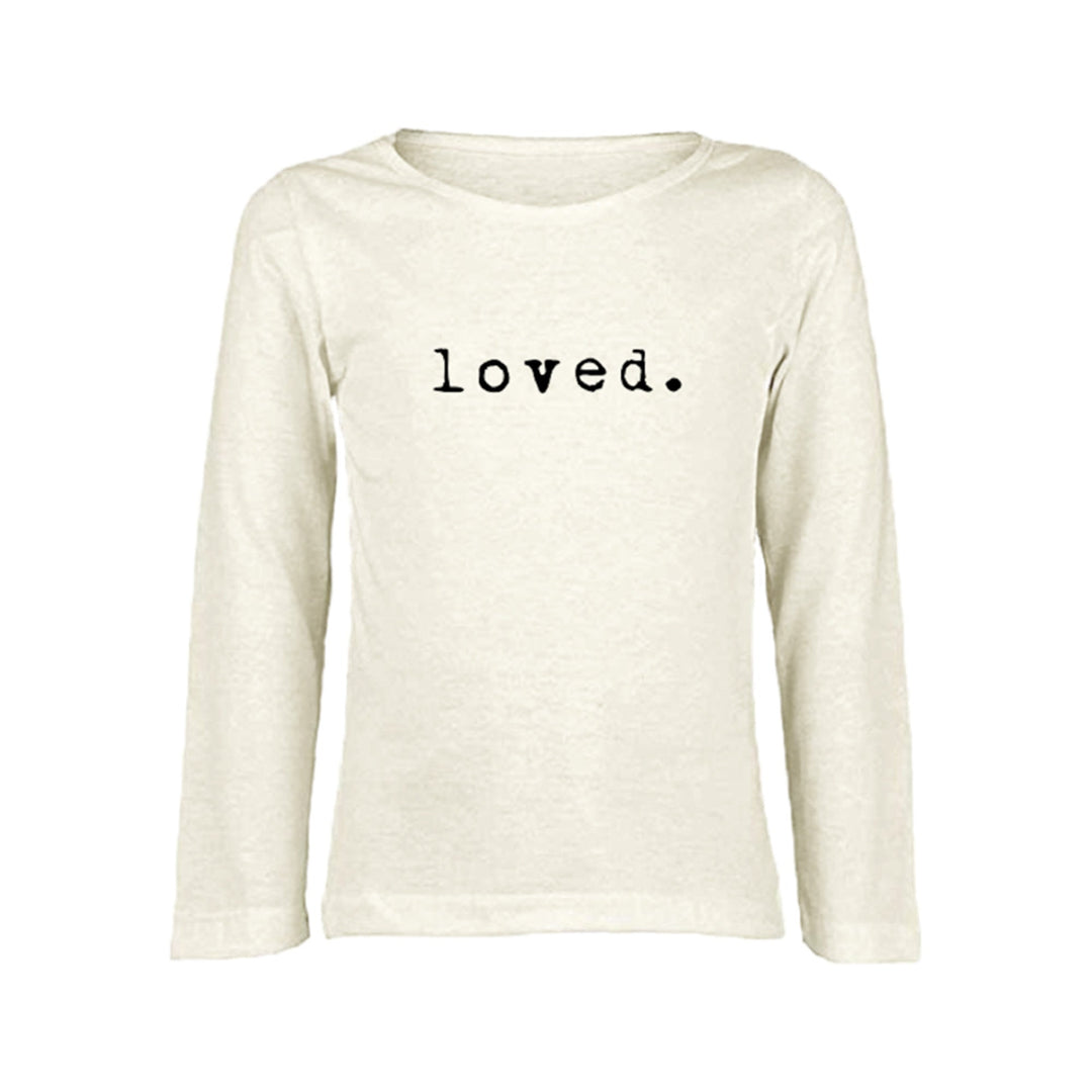 Loved - Organic Long Sleeve Tee - Natural/Black