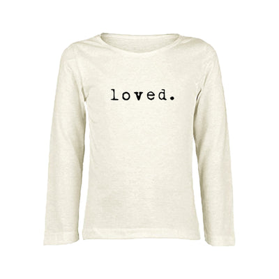 Loved - Organic Long Sleeve Tee - Natural/Black