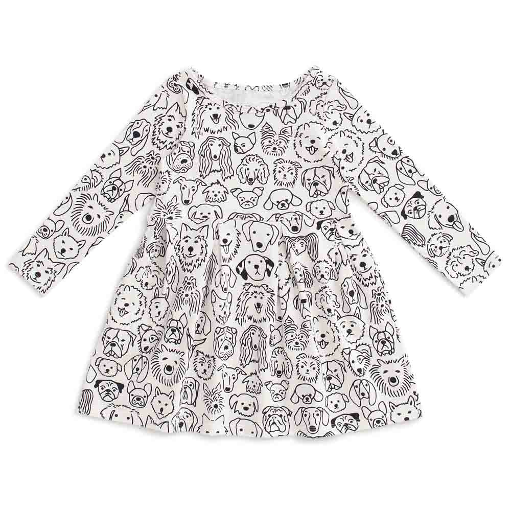 Madison Dress - Dogs Black