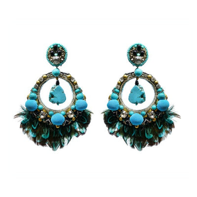 Turquoise Feather Drop