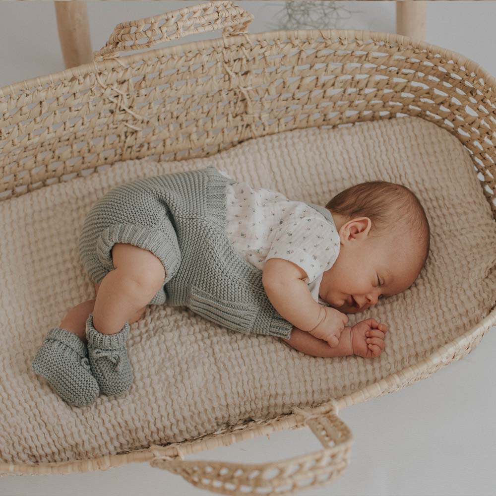 Newborn Garden Cross Romper with Ribbon Tie - Garden