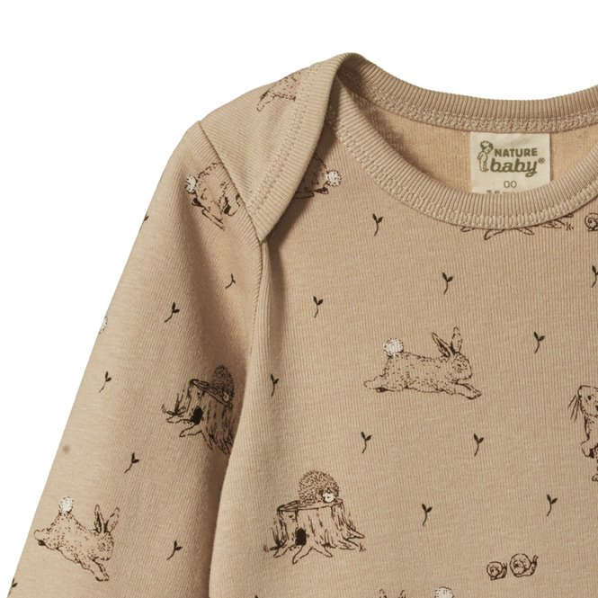 Long Sleeve Bodysuit - Forest Friends Print
