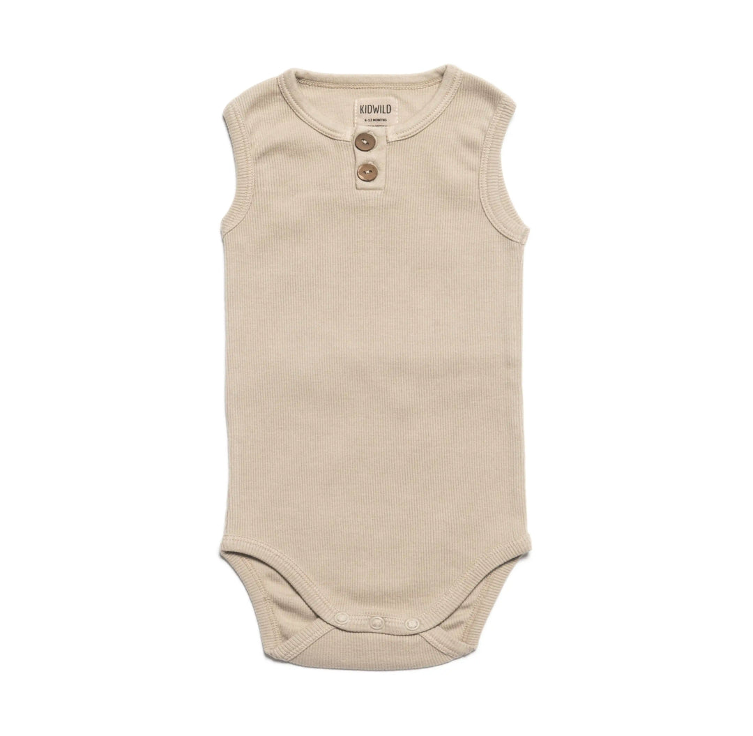 Organic Vintage Bodysuit S/L - Oatmeal
