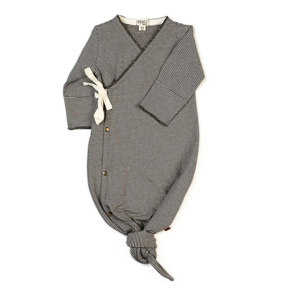 Organic Baby Kimono Gown - Stripe