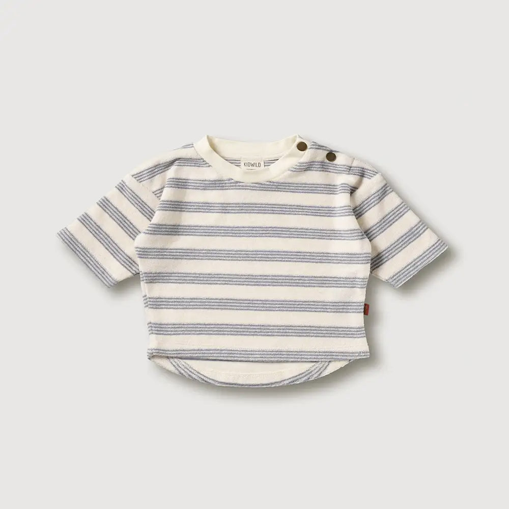 Organic Boxy Sweatshirt -  Mist Stripe