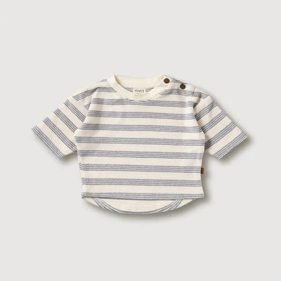 Organic Boxy Sweatshirt -  Mist Stripe