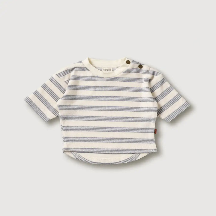 Organic Boxy Sweatshirt -  Mist Stripe