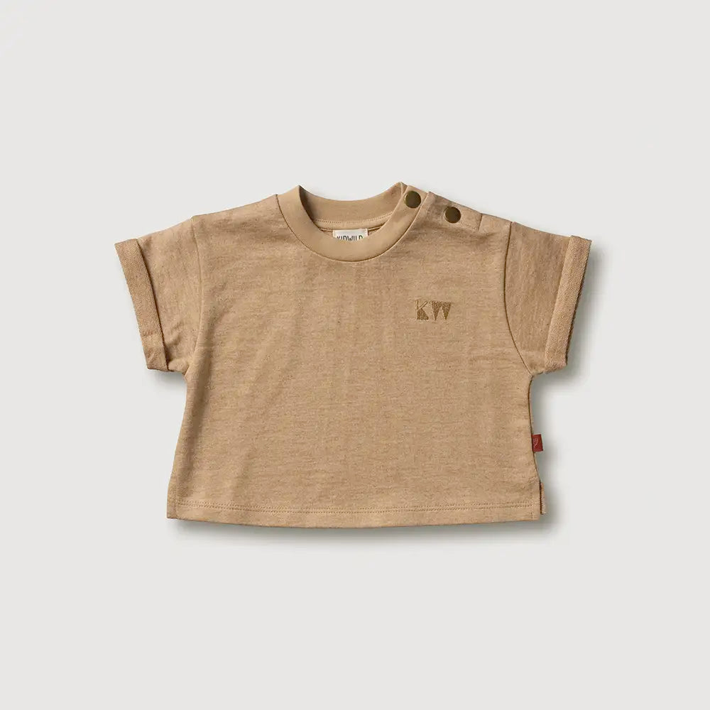 Organic Boxy Tee -  Almond Melange