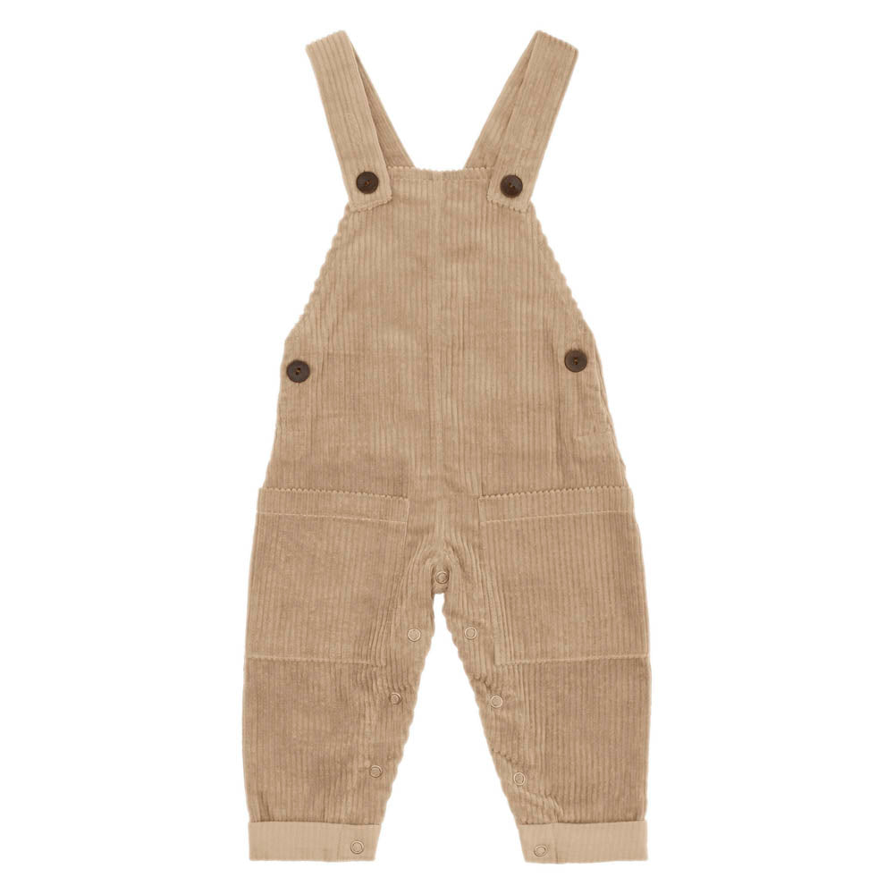 Organic Corduroy Overalls - Almond