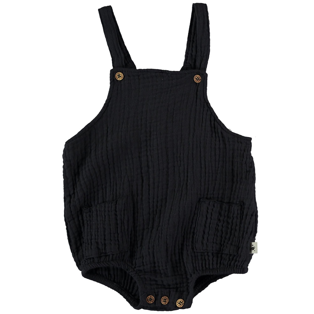 Organic Cotton Gauze Romper - Dark Blue