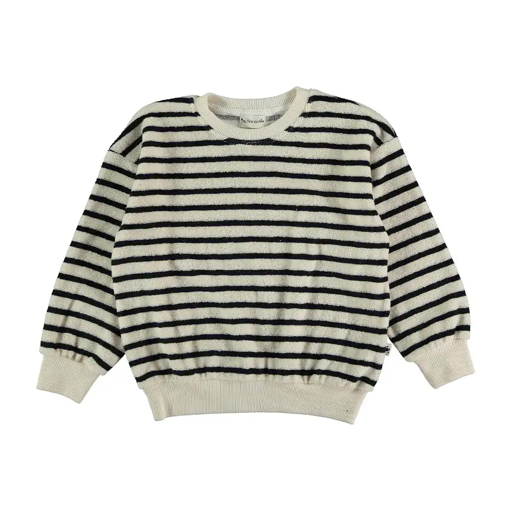 Organic Cotton Toweling Sweatshirt - Dark Blue