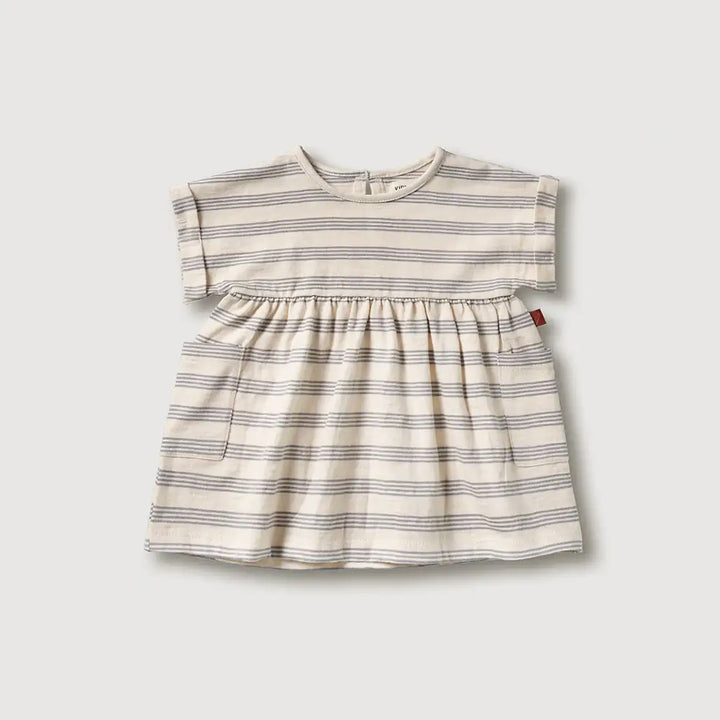 Organic Dress -  Mist Stripe