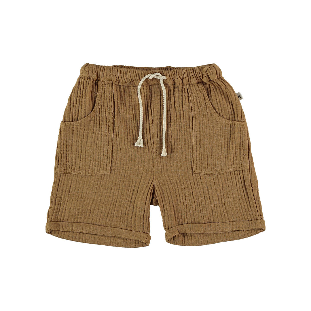 Organic Gauze Bermuda Shorts - Peanut