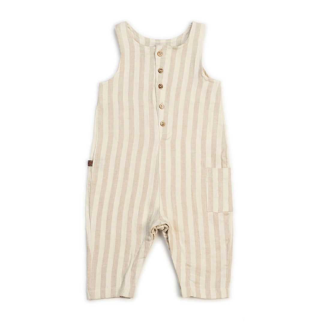 Organic Jumpsuit - Linen Stripe