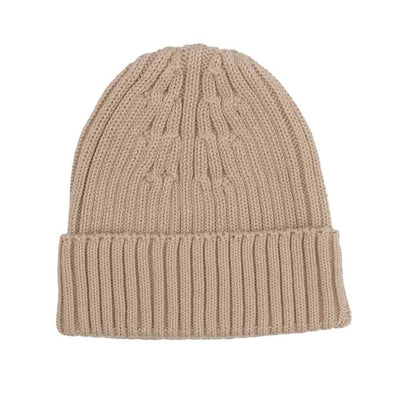 Organic Rib Knit Beanie - Almond