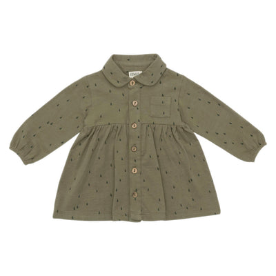 Organic Shirt Dress - AOP Raindrop