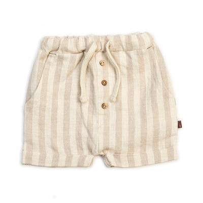 Organic Shorts - Linen Stripe